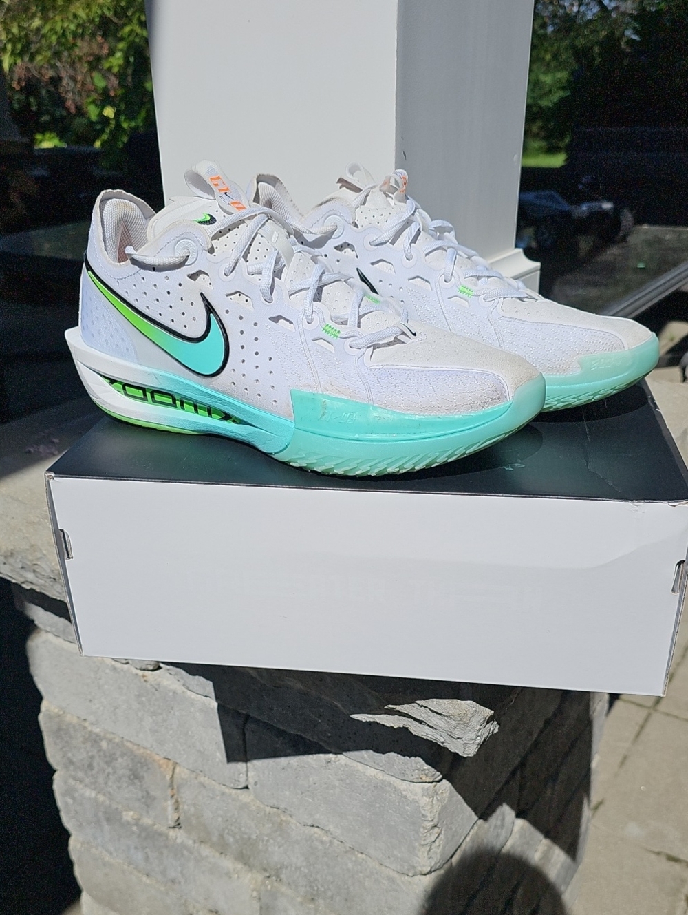 Nike GT Cut 3 White and Mint Green Sneakers
